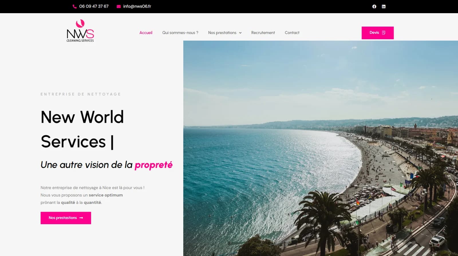 Nouveau site de NWS New World Services, réalisé par Woora