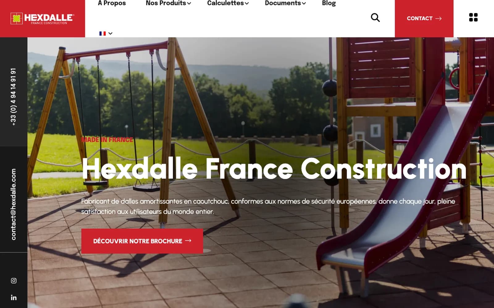 Page d’accueil du site Hexdalle après la refonte